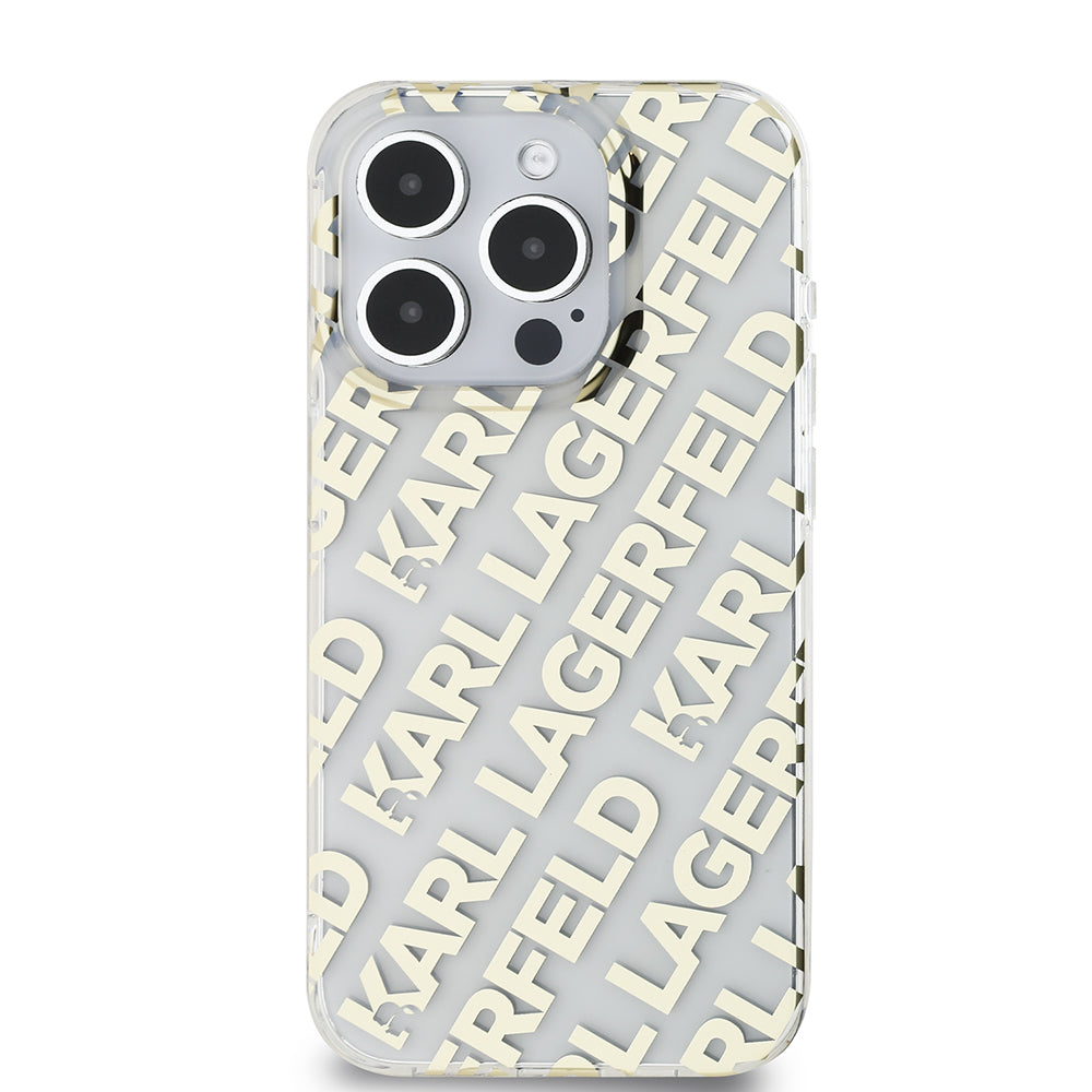 Futrola za Apple iPhone 15 Pro, Karl Lagerfeld, IML Luxury Monogram KL Pattern with Strap, Crna