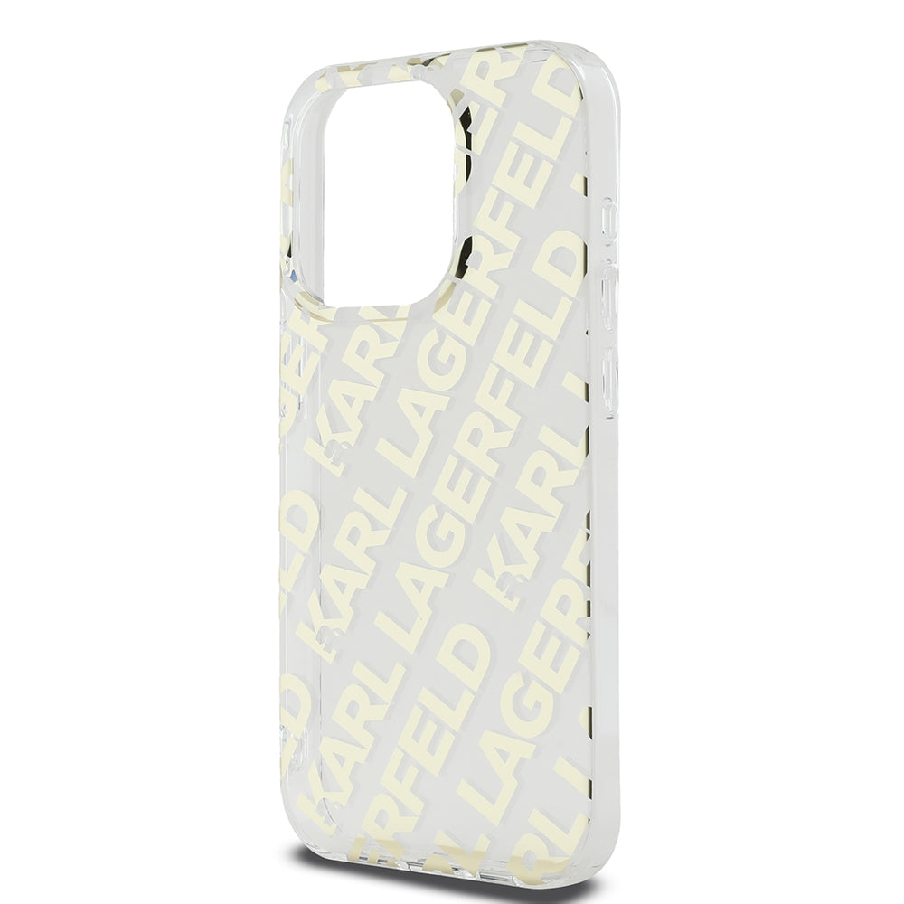 Futrola za Apple iPhone 15 Pro, Karl Lagerfeld, IML Luxury Monogram KL Pattern with Strap, Crna
