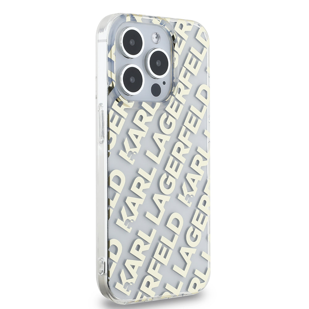 Futrola za Apple iPhone 15 Pro, Karl Lagerfeld, IML Luxury Monogram KL Pattern with Strap, Crna