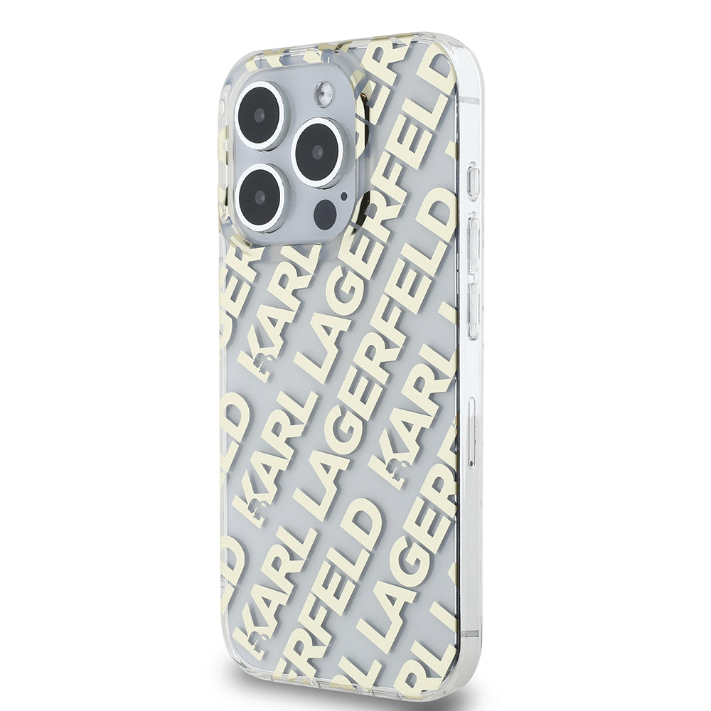Futrola za Apple iPhone 15 Pro, Karl Lagerfeld, IML Luxury Monogram KL Pattern with Strap, Crna