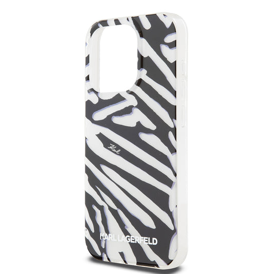 Futrola za Apple iPhone 15 Pro, Karl Lagerfeld, IML Luxury Zebra Pattern with Strap, Crna
