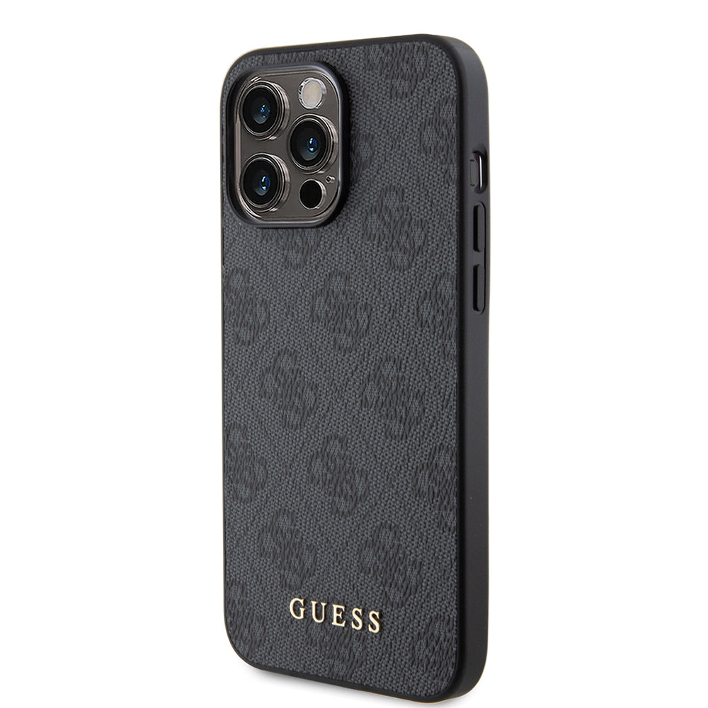 Futrola za Apple iPhone 15 Pro Max, Guess, 4G Metal Gold Logo, Siva