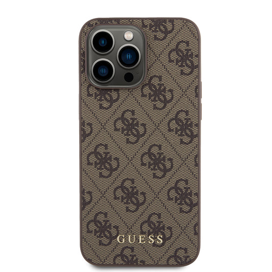 Futrola za Apple iPhone 15 Pro Max, Guess, 4G Metal Gold Logo, Braon
