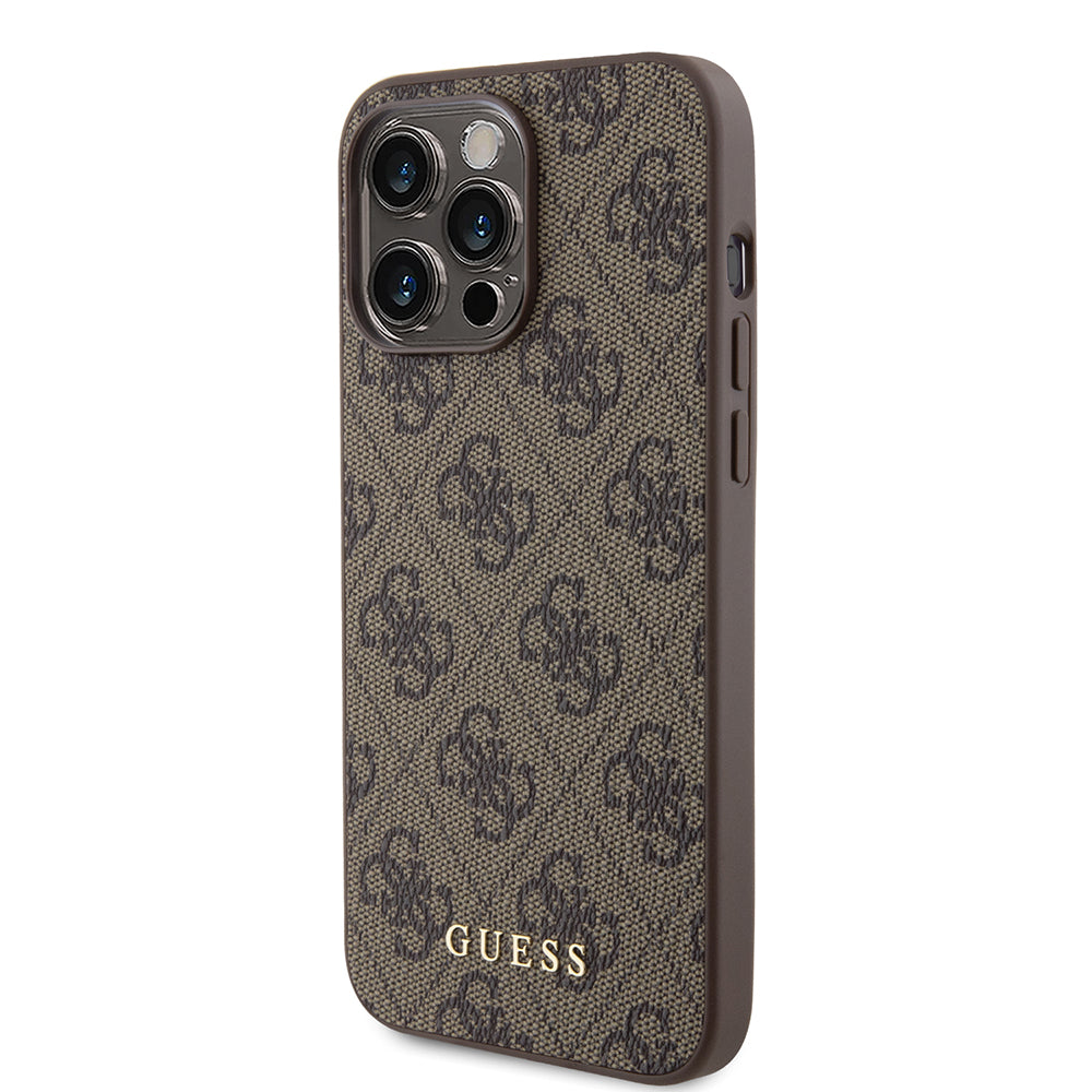 Futrola za Apple iPhone 15 Pro Max, Guess, 4G Metal Gold Logo, Braon