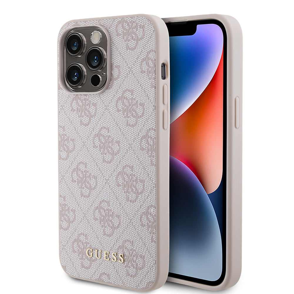 Futrola za Apple iPhone 15 Pro Max, Guess, 4G Metal Gold Logo, Roze