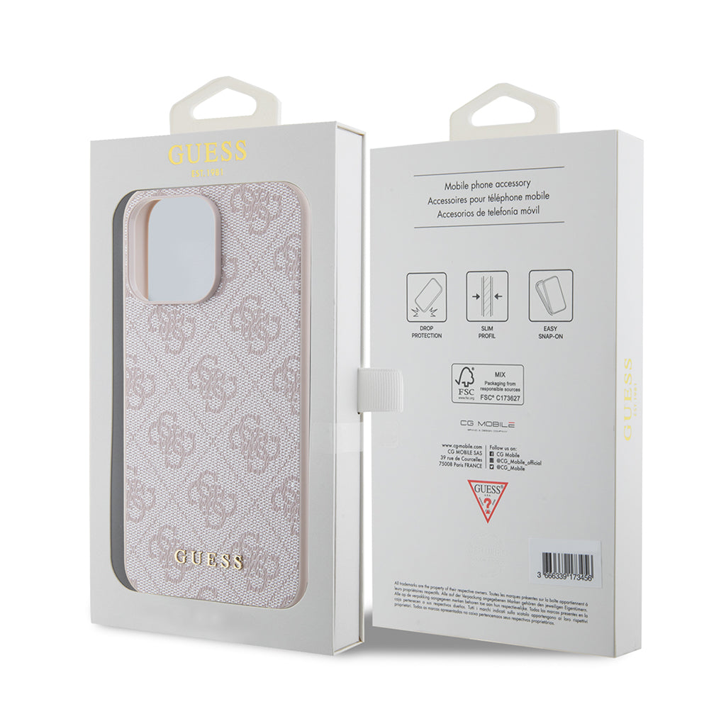 Futrola za Apple iPhone 15 Pro Max, Guess, 4G Metal Gold Logo, Roze