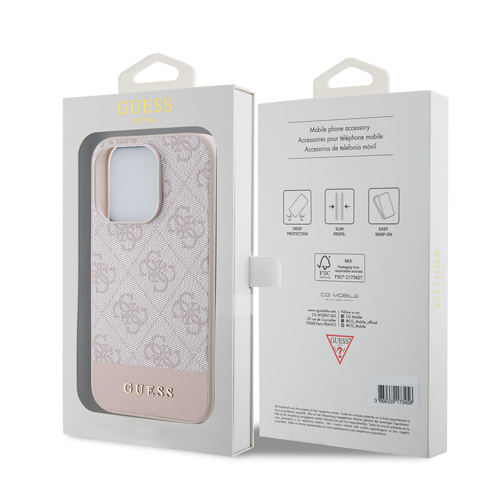 Futrola za Apple iPhone 15 Pro Max, Guess, 4G Stripe, Roze