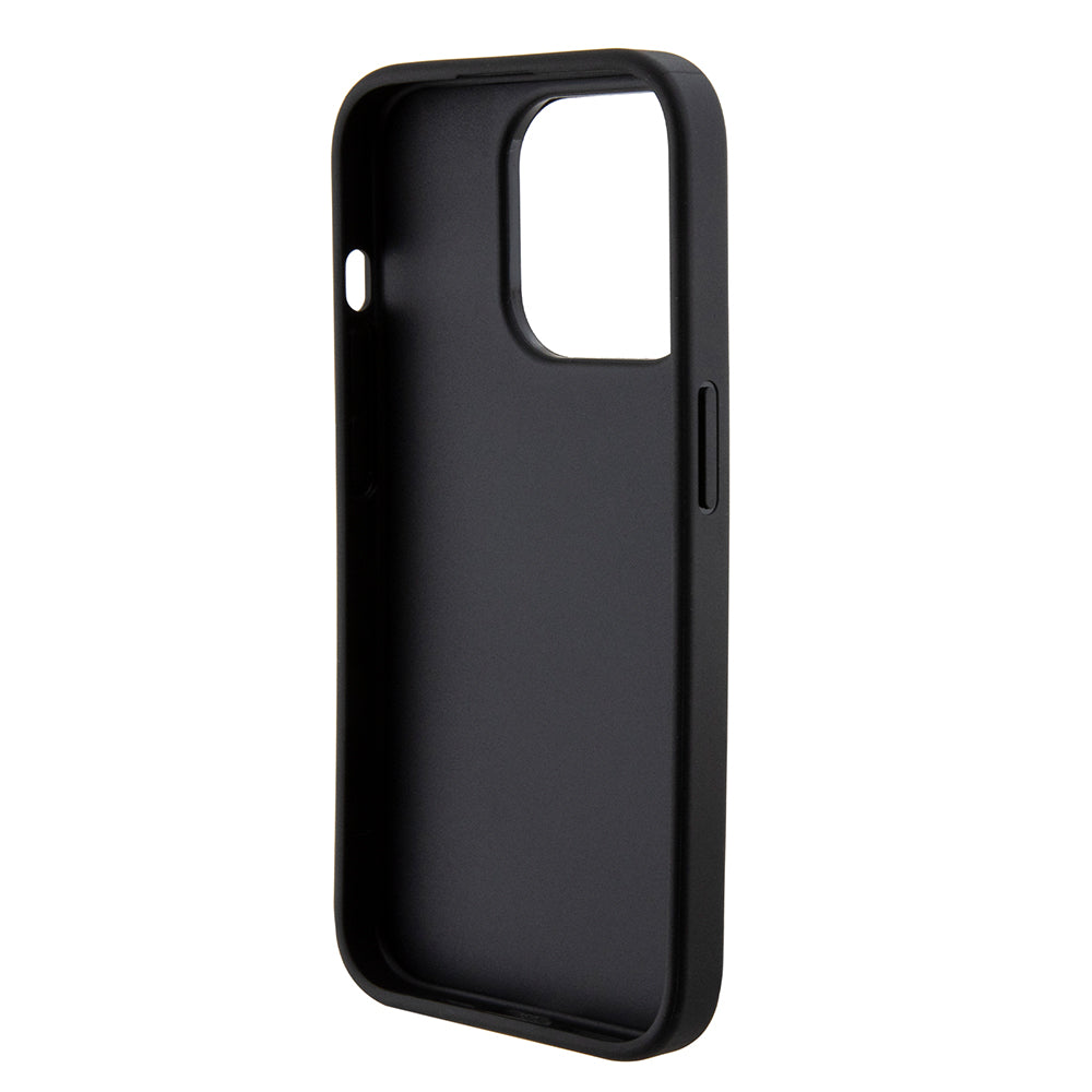 Futrola za Apple iPhone 15 Pro Max, Guess, Grip Stand 4G Saffiano Strass, Crna