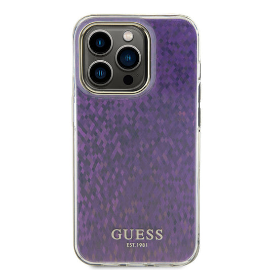 Futrola za Apple iPhone 15 Pro Max, Guess, IML Faceted Mirror Disco Iridescent, Roze