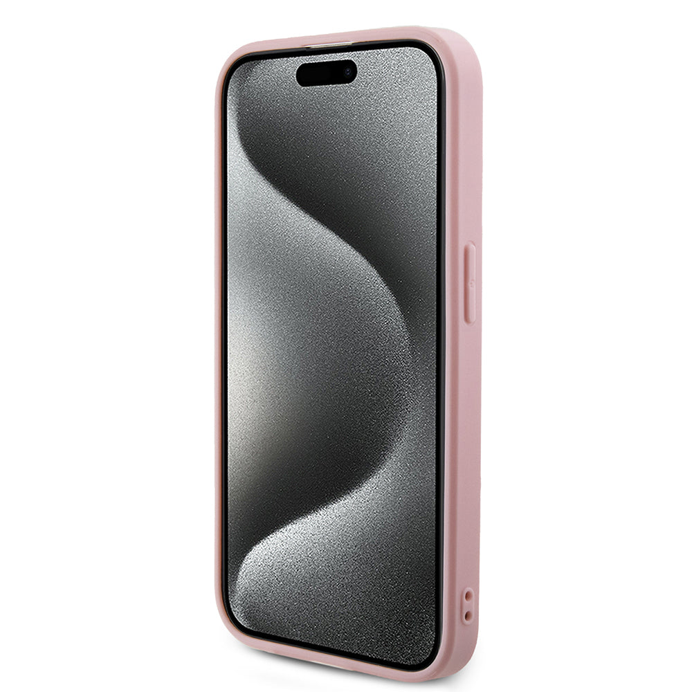 Futrola za Apple iPhone 15 Pro Max, Guess, Iridescent Metal Script, Roze