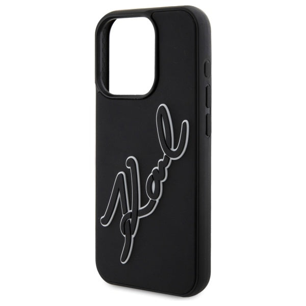 Futrola za Apple iPhone 15 Pro Max, Karl Lagerfeld, 3D Rubber Signature, Crna