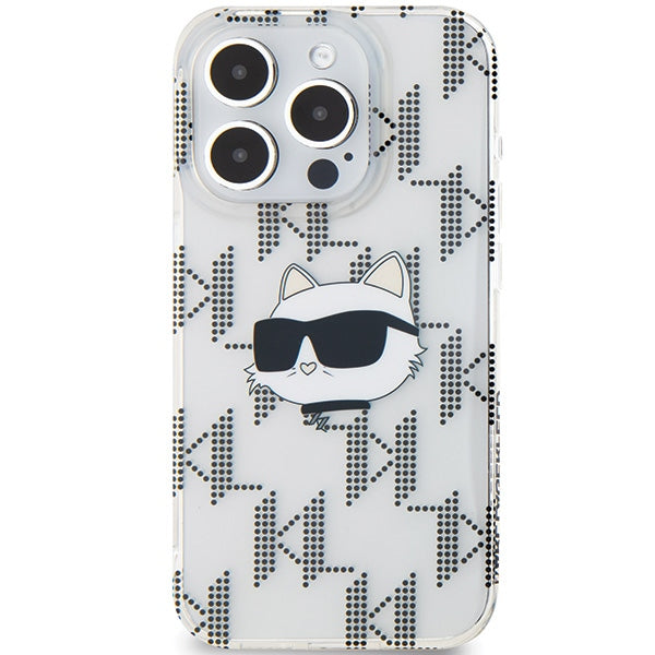 Futrola za Apple iPhone 15 Pro Max, Karl Lagerfeld, IML Electroplated Choupette Head, Transparentna