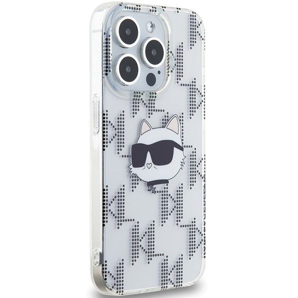 Futrola za Apple iPhone 15 Pro Max, Karl Lagerfeld, IML Electroplated Choupette Head, Transparentna