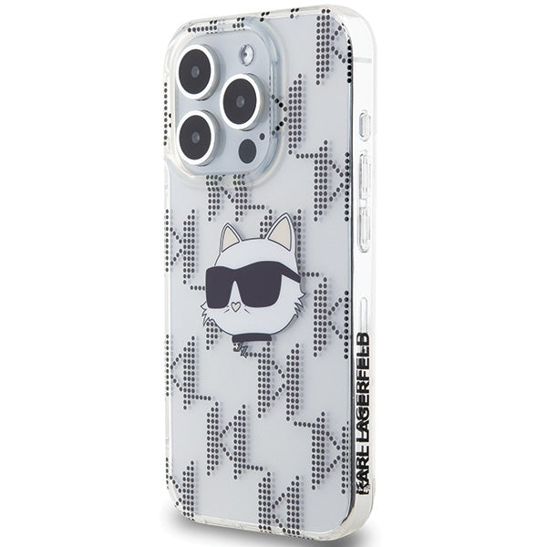 Futrola za Apple iPhone 15 Pro Max, Karl Lagerfeld, IML Electroplated Choupette Head, Transparentna