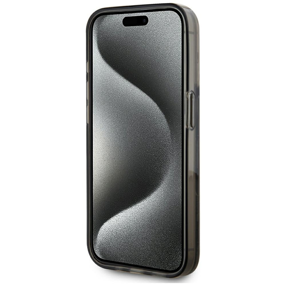 Futrola za Apple iPhone 15 Pro Max, Karl Lagerfeld, Liquid Glitter Monogram, Crna