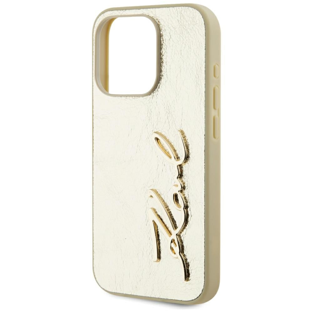 Futrola za Apple iPhone 15 Pro Max, Karl Lagerfeld, Metal Signature, Zlatna