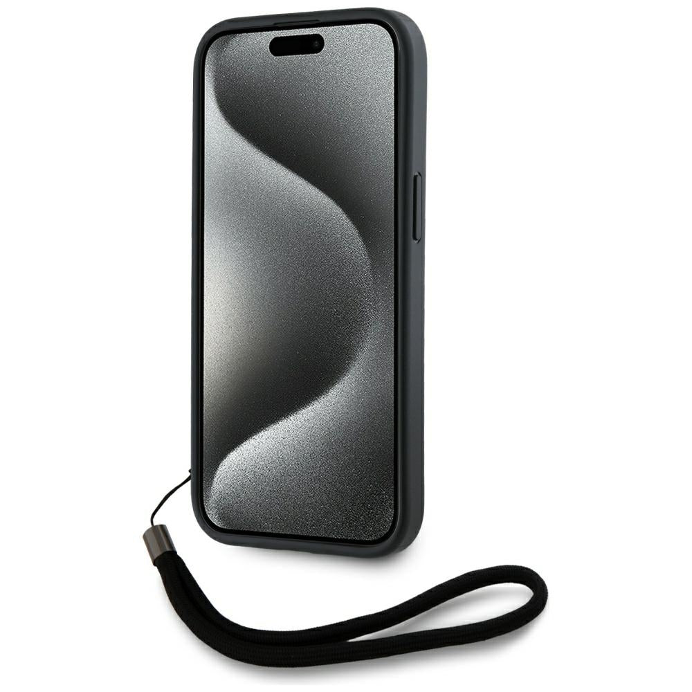Futrola za Apple iPhone 15 Pro Max, Karl Lagerfeld, Saffiano Athleisure Stripes with Strap, Roze