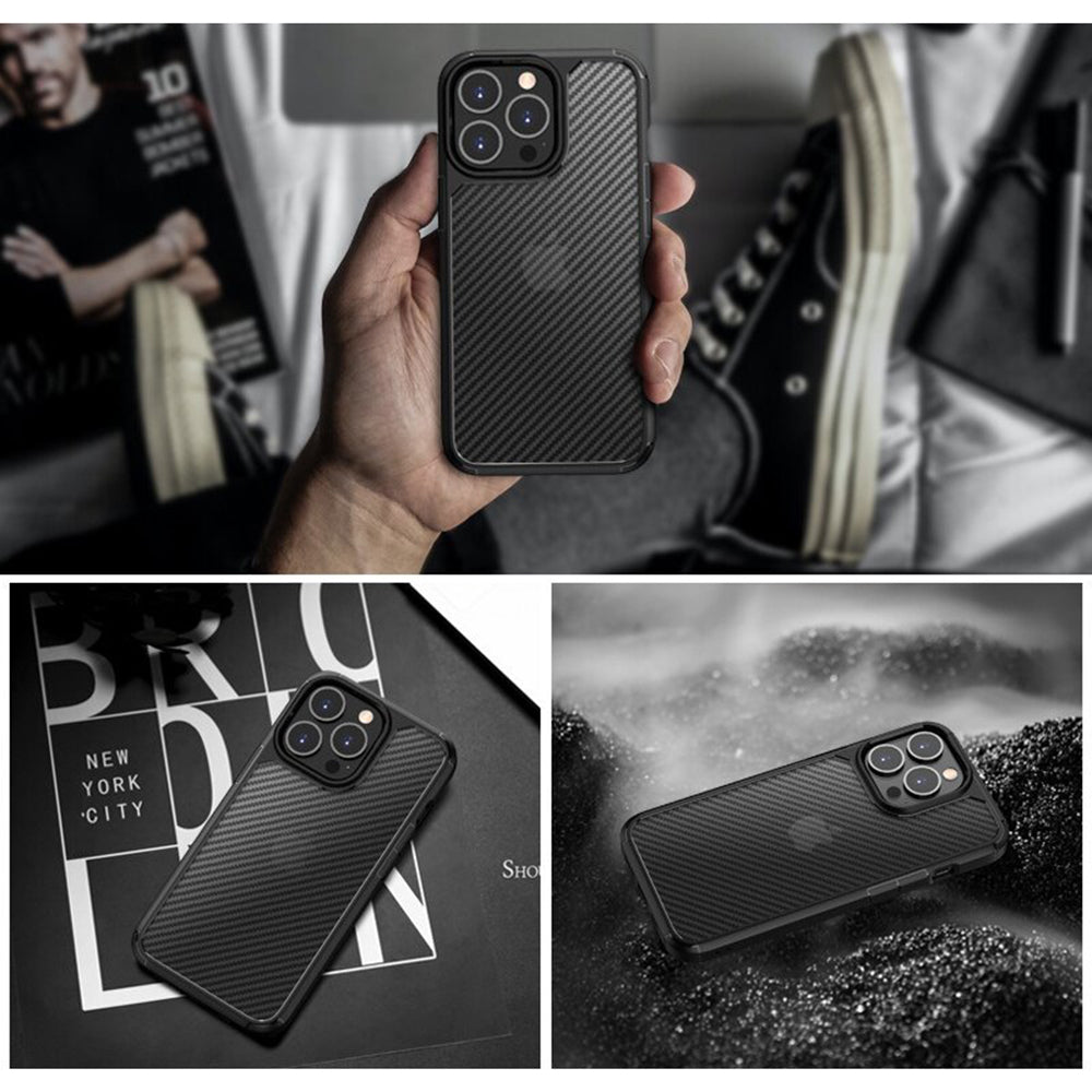 Futrola za Apple iPhone 15 Pro Max, Techsuit, CarbonFuse, Crna