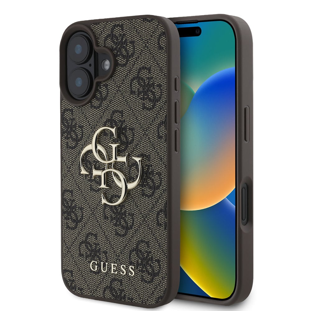 Futrola za Apple iPhone 16, Guess, 4G Big Logo, Braon