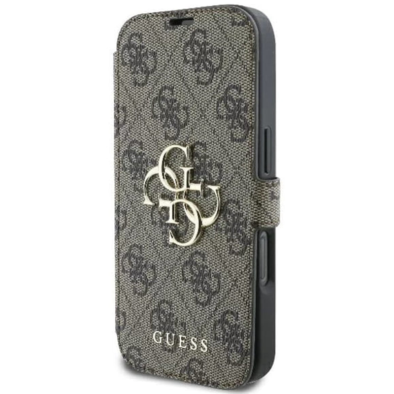 Futrola za Apple iPhone 16, Guess, 4G Book, Braon