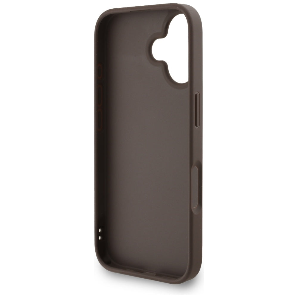 Futrola za Apple iPhone 16, Guess, 4G Classic Logo with Strap, Braon