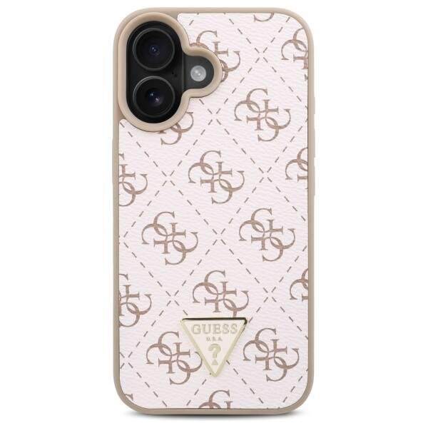 Futrola za Apple iPhone 16, Guess, 4G Triangle Logo, Bela