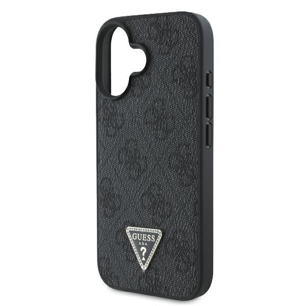 Futrola za Apple iPhone 16, Guess, Crossbody 4G Triangle Strass, Crna