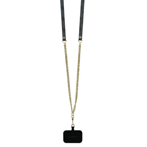 Futrola za Apple iPhone 16, Guess, Crossbody 4G Triangle Strass, Crna