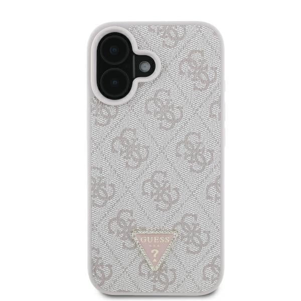 Futrola za Apple iPhone 16, Guess, Crossbody 4G Triangle Strass, Roze