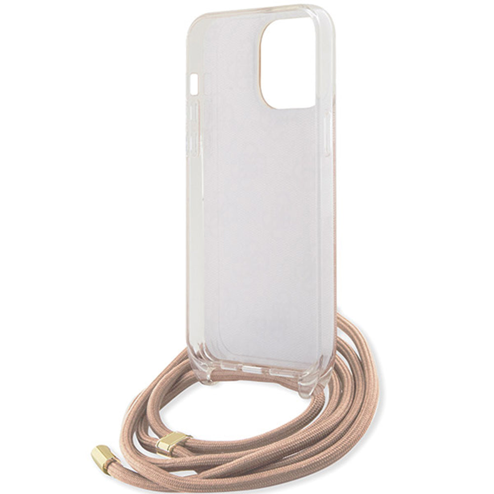 Futrola za Apple iPhone 16, Guess, Crossbody Cord 4G Print, Roze