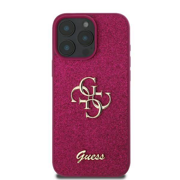 Futrola za Apple iPhone 16, Guess, Fixed Glitter Big 4G, Ljubičasta
