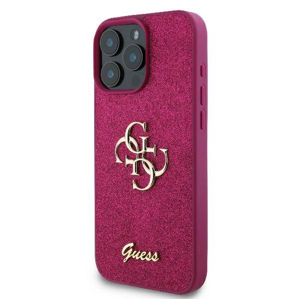 Futrola za Apple iPhone 16, Guess, Fixed Glitter Big 4G, Ljubičasta