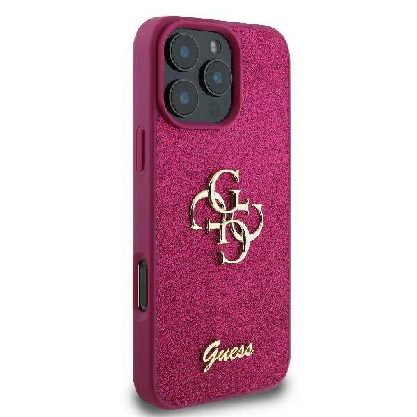 Futrola za Apple iPhone 16, Guess, Fixed Glitter Big 4G, Ljubičasta
