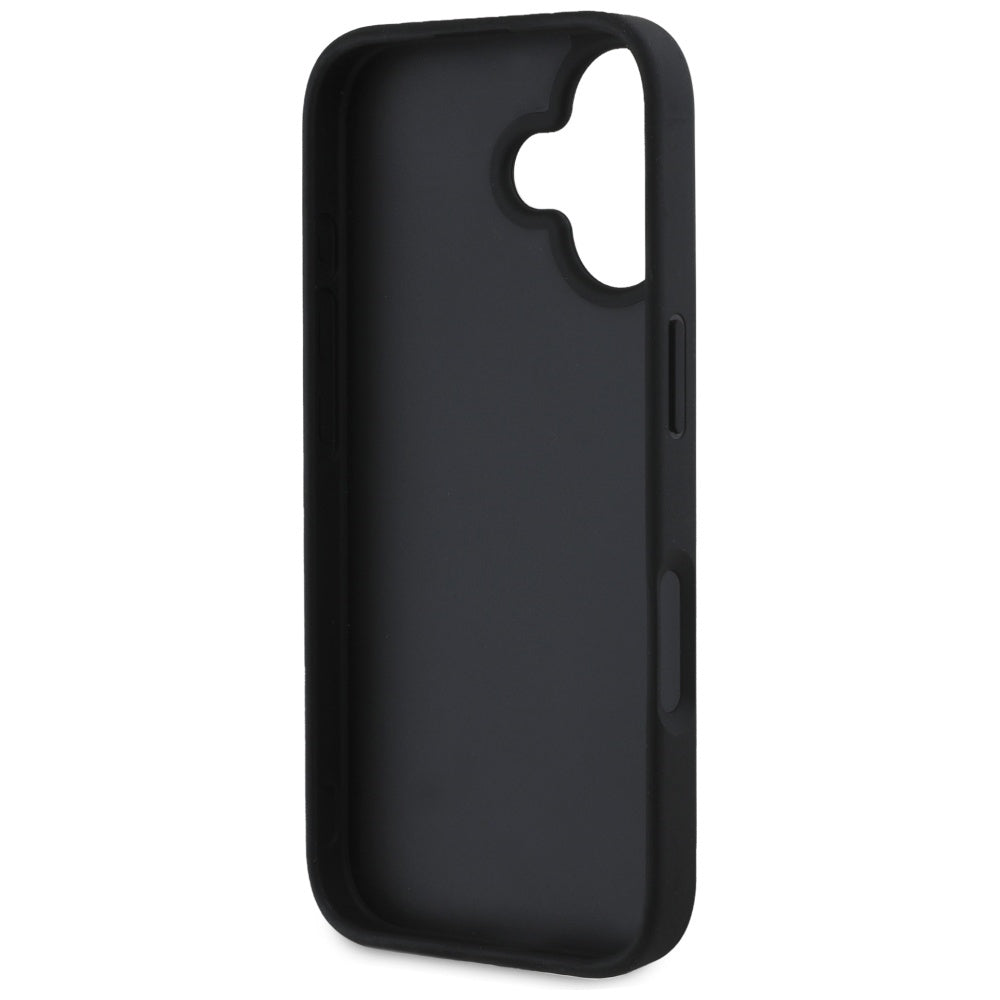 Futrola za Apple iPhone 16, Guess, Hot Stamp 4G Pattern Triangle Logo, Crna