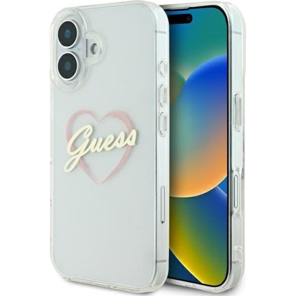 Futrola za Apple iPhone 16, Guess, IML Heart, Providna