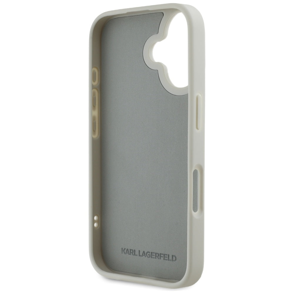 Futrola za Apple iPhone 16, Karl Lagerfeld, 3D Rubber Karl & Choupette, Bež