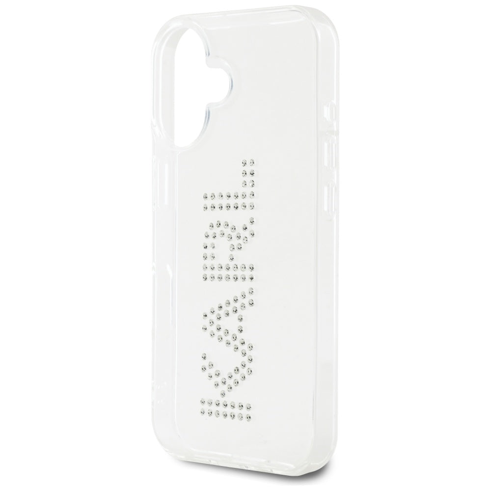 Futrola za Apple iPhone 16, Karl Lagerfeld, IML Rhinestones Transparent Logo, Transparentna
