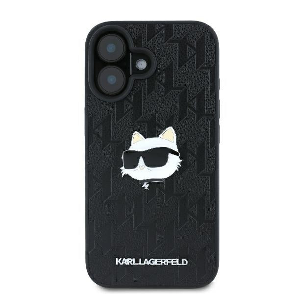 Futrola za Apple iPhone 16, Karl Lagerfeld, Monogram Choupette's Head, Crna
