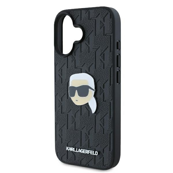Futrola za Apple iPhone 16, Karl Lagerfeld, Monogram Karl's Head, Crna
