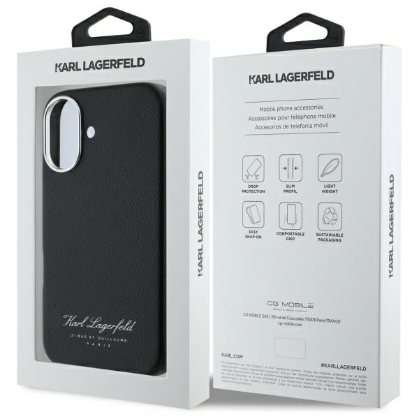 Futrola za Apple iPhone 16, Karl Lagerfeld, RSG, Crna