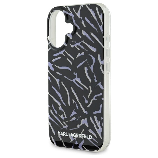 Futrola za Apple iPhone 16, Karl Lagerfeld, Zebra with Cord Strap, Ljubičasta