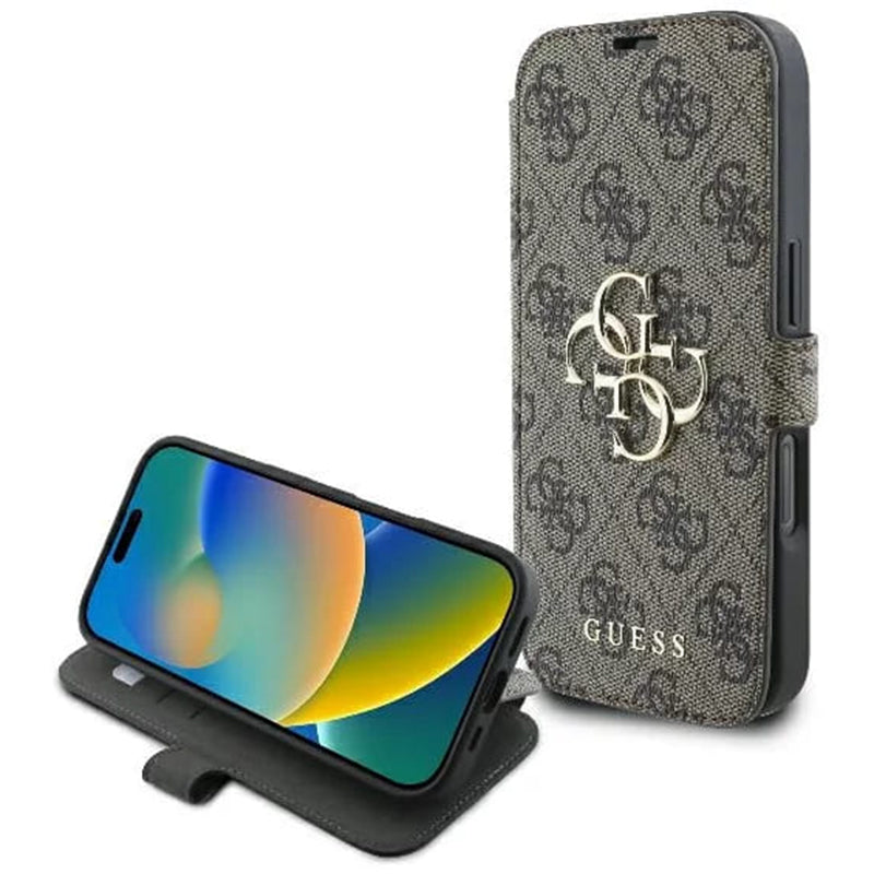 Futrola za Apple iPhone 16 Plus, Guess, 4G Book, Braon