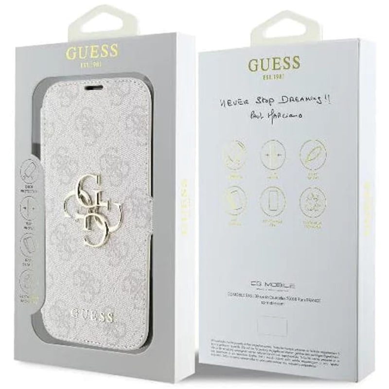 Futrola za Apple iPhone 16 Plus, Guess, 4G Book, Roze