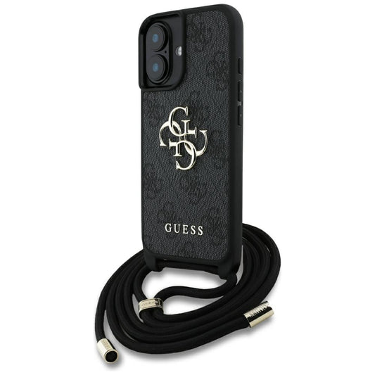 Futrola za Apple iPhone 16 Plus, Guess, 4G CBDY Big Logo with Cord Strap, Crna