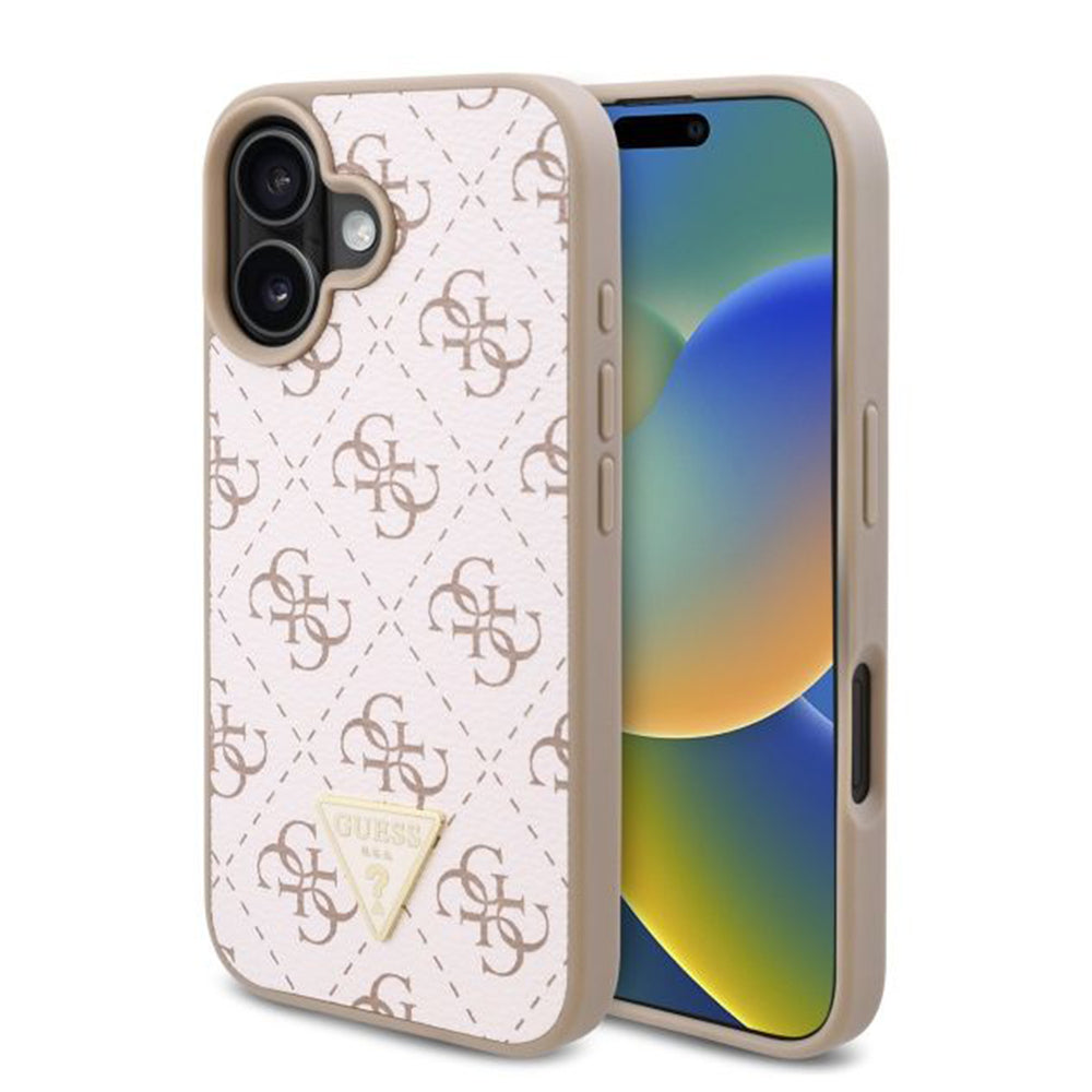 Futrola za Apple iPhone 16 Plus, Guess, 4G Triangle Logo, Bela
