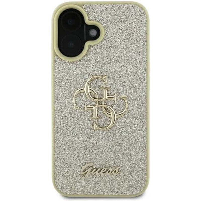 Futrola za Apple iPhone 16 Plus, Guess, Fixed Glitter Big 4G, Zlatna