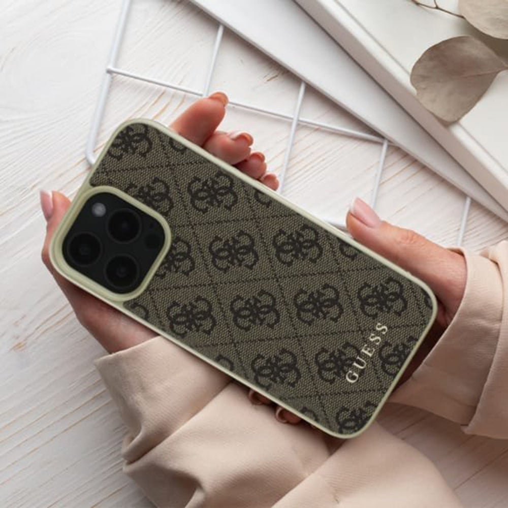 Futrola za Apple iPhone 16 Pro, Guess, 4G Charm, Braon