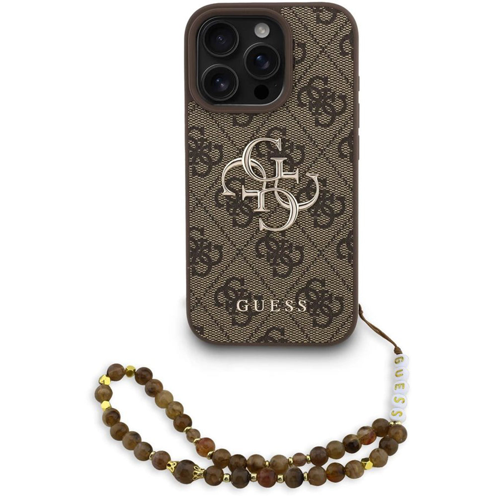 Futrola za Apple iPhone 16 Pro, Guess, 4G Classic Logo with Strap, Braon