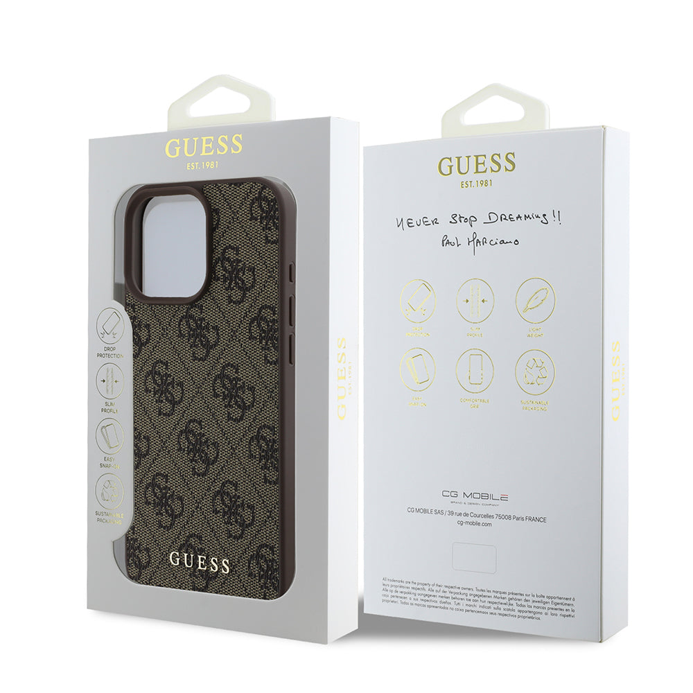 Futrola za Apple iPhone 16 Pro, Guess, 4G Classic, Braon