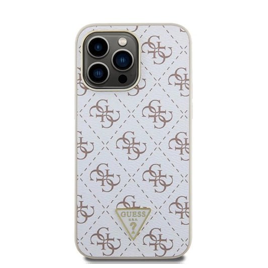 Futrola za Apple iPhone 16 Pro, Guess, 4G Triangle Logo, Bela